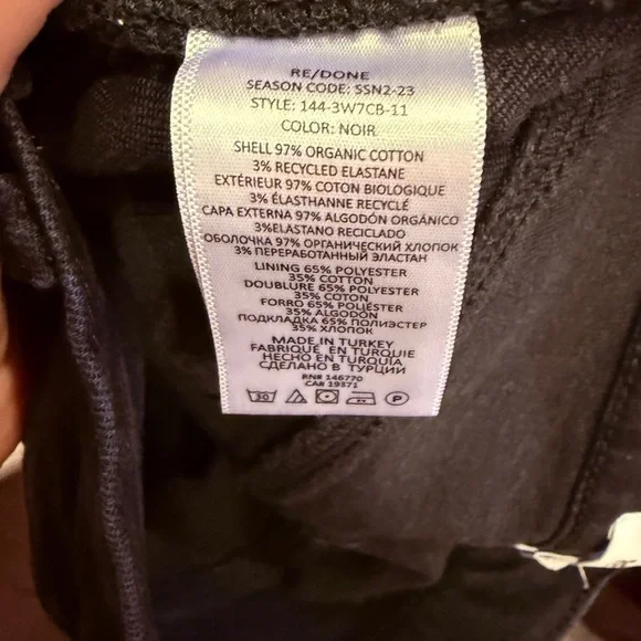 Re/Done Women's 70’s Boot Cut Jeans Colir Noir Sz 28 - Picture 9 of 13